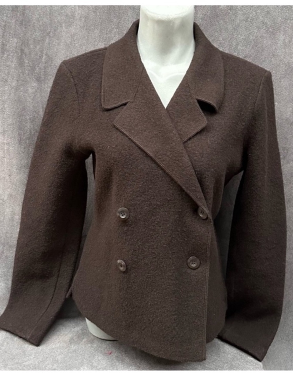 Vintage boiled wool jacket brown women’s medium